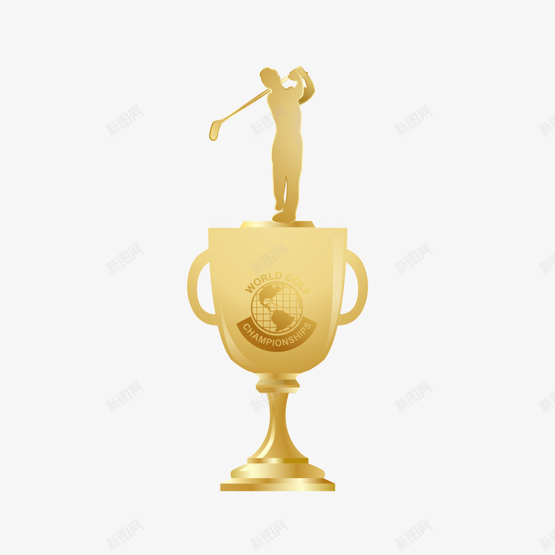 高尔夫png免抠素材_新图网 https://ixintu.com 奖杯 金色小人 高尔夫