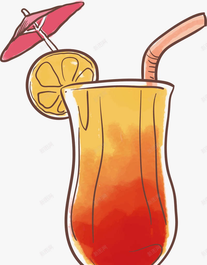 手绘芒果汁png免抠素材_新图网 https://ixintu.com 手绘风 矢量素材 芒果汁 鲜榨芒果汁