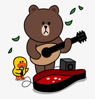 卡通小熊弹吉他小鸡唱歌png免抠素材_新图网 https://ixintu.com 卡通 吉他 唱歌 小鸡