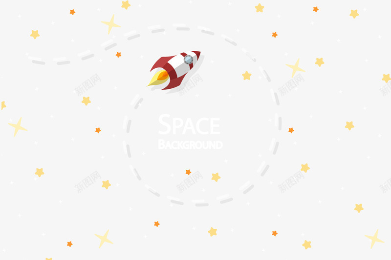 飞翔的火箭矢量图ai免抠素材_新图网 https://ixintu.com 免扣png素材 免费png素材 卡通 太空 宇宙 星星 矢量图