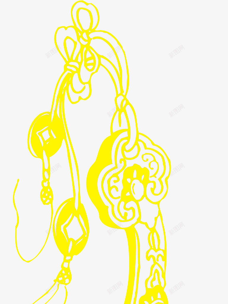 黄色花紋元旦装饰png免抠素材_新图网 https://ixintu.com 元旦 花紋 装饰 黄色 黄色花紋