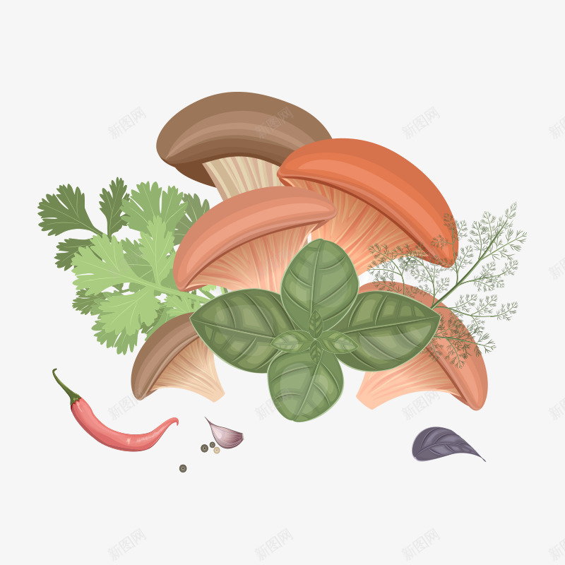 蘑菇菌类png免抠素材_新图网 https://ixintu.com 卡通 卡通蘑菇 绿色 菇类 菌类 蘑菇 辣椒