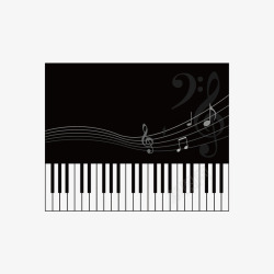 黑白琴键音符素材