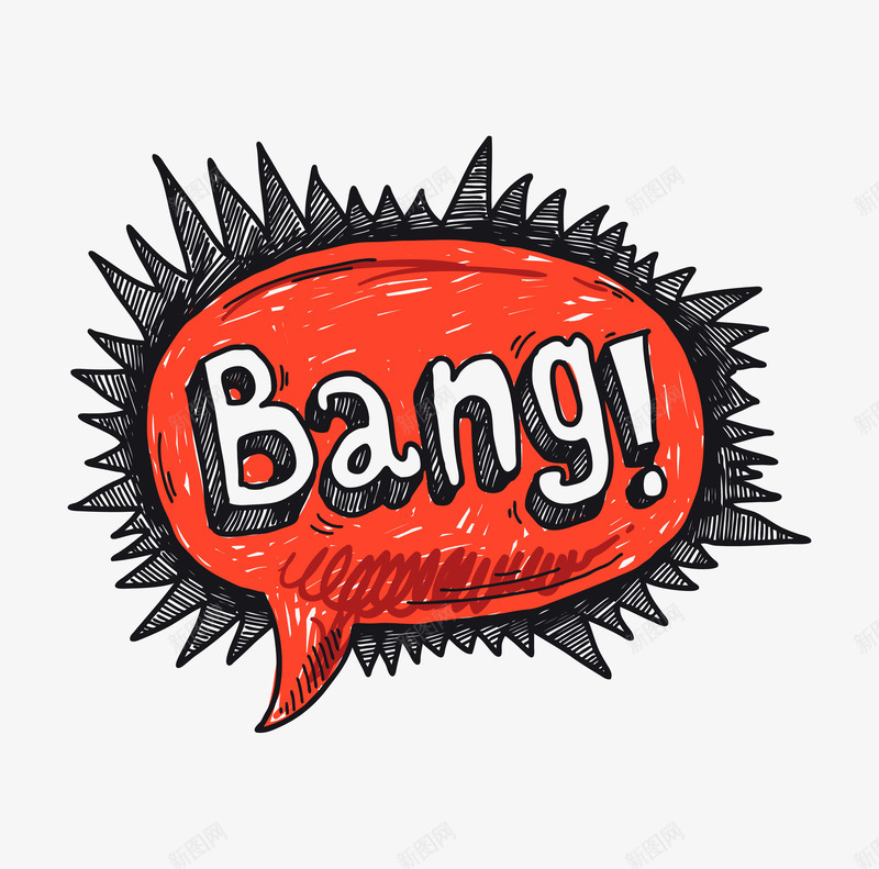 手绘卡通bang爆炸标签png免抠素材_新图网 https://ixintu.com BANG 创意 字幕条 字幕框 打折标签 打折销售 标签 爆炸 爆炸图 贴纸 销售标签 黑色