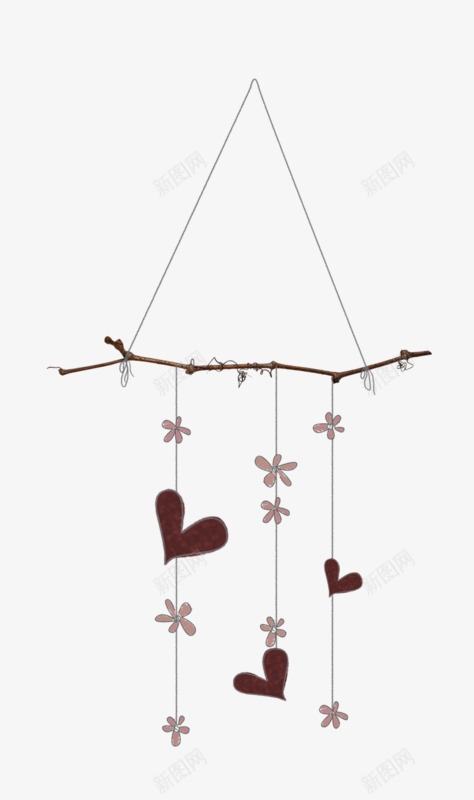 卡通简约挂饰花朵心形png免抠素材_新图网 https://ixintu.com 卡通花朵 吊坠 简约 花朵