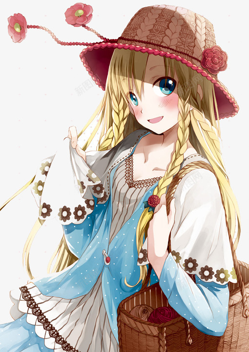 戴帽子黄头发的女生png免抠素材_新图网 https://ixintu.com 头发 女生 帽子