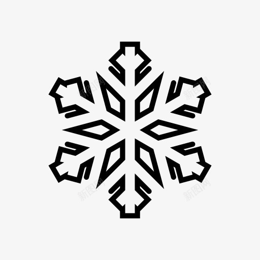 六角雪花符号图标png_新图网 https://ixintu.com 雪花