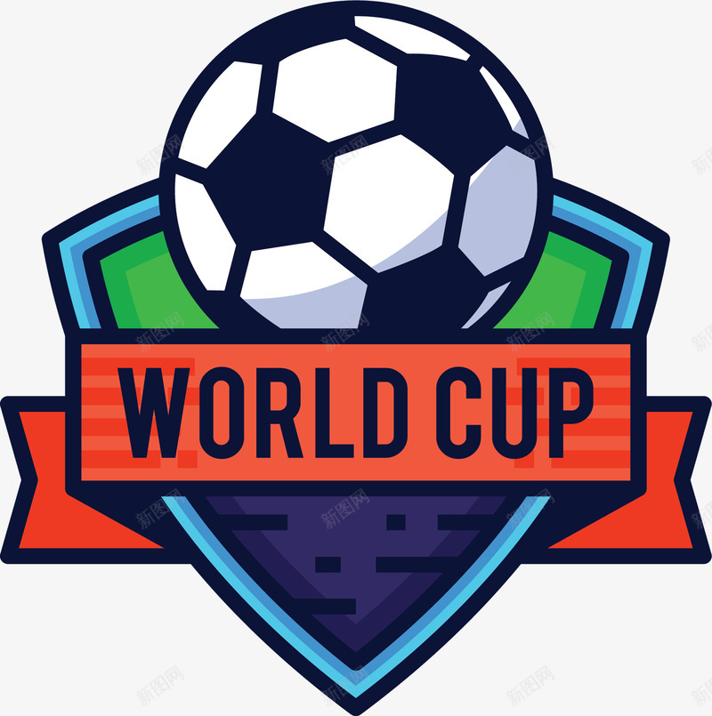 手绘足球世界杯png免抠素材_新图网 https://ixintu.com cup world 世界杯 徽章 手绘 标志设计 盾牌 足球