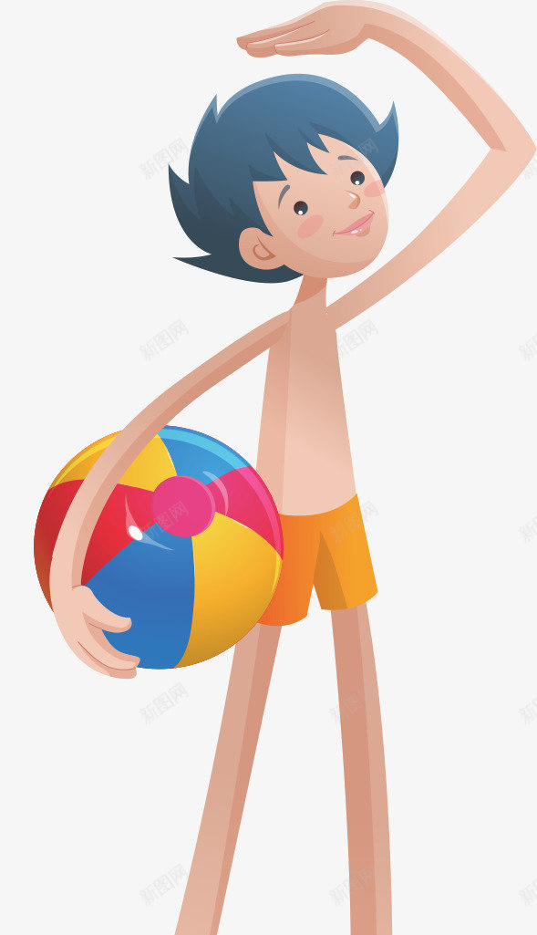 海边游泳的孩子png免抠素材_新图网 https://ixintu.com 休闲娱乐 游泳 游泳比赛 男孩 皮球