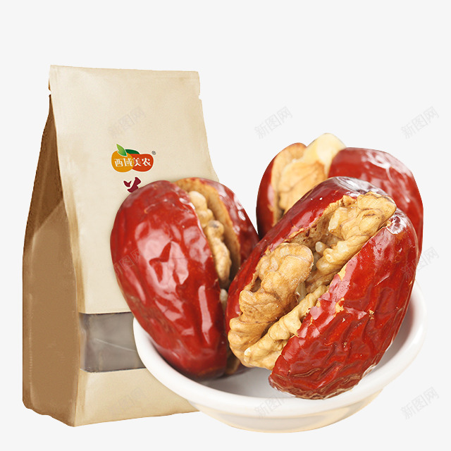 枣夹核桃png免抠素材_新图网 https://ixintu.com 产品实物图 休闲食品 枣夹核桃 零食