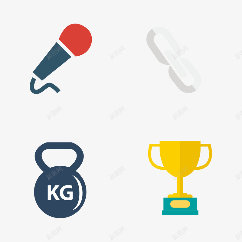 案png免抠素材_新图网 https://ixintu.com 奖杯 秤砣 蓝色 话筒