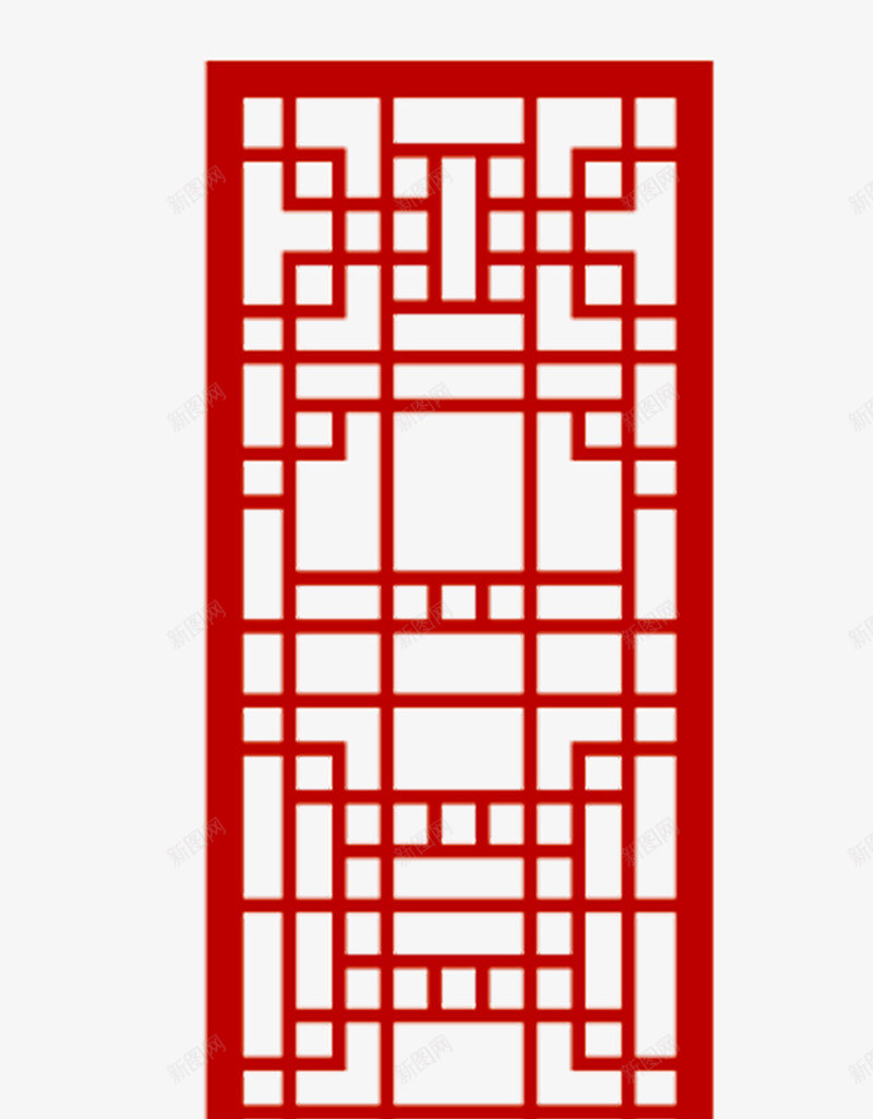 红色格子屏风图案png免抠素材_新图网 https://ixintu.com 中国风 古风 古风屏风 古风格子 大红 格子屏风 棱格 棱格屏风