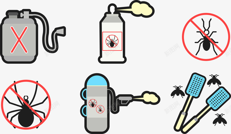 农药喷雾图标png_新图网 https://ixintu.com 农药 农药化肥 卡通扁平 图标icon 工具 杀虫剂 杀虫喷雾 苍蝇拍 驱虫剂