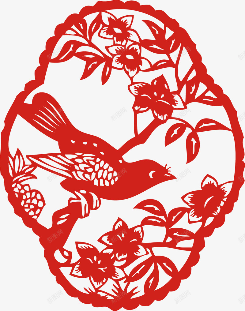 喜鹊剪纸元旦春节剪纸贴纸png免抠素材_新图网 https://ixintu.com 元旦 剪纸 喜鹊 喜鹊剪纸元旦春节剪纸贴纸新年素材矢量图片 春节