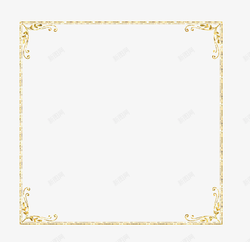 金色线条边框矢量图ai免抠素材_新图网 https://ixintu.com 圣诞边框 矢量png 线条 线条边框 金色线条 金色边框 矢量图