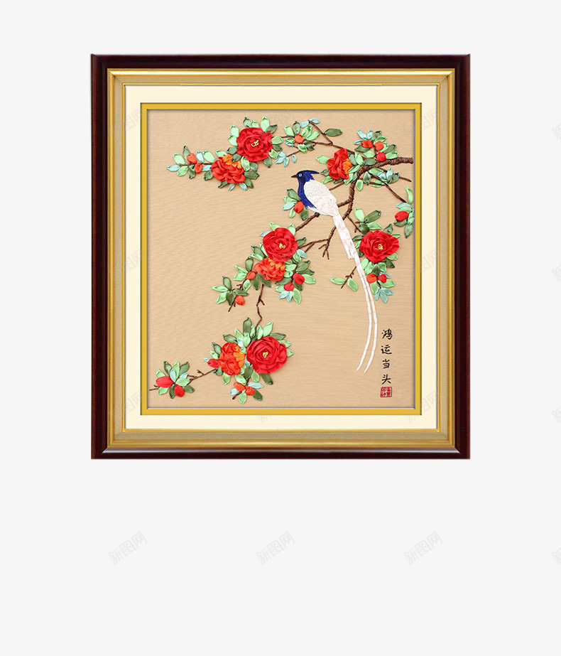 立体花卉喜鹊牌匾png免抠素材_新图网 https://ixintu.com 中国风牌匾 家居装饰画 立体挂画