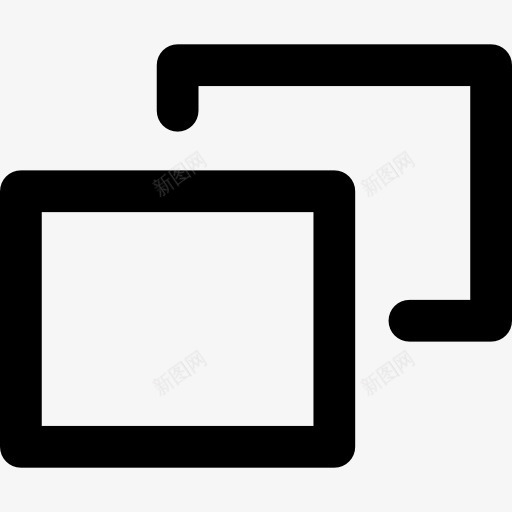 两概述矩形界面符号图标png_新图网 https://ixintu.com flaticon集 outined 两 复制 夫妇 界面 矩形 符号 轮廓