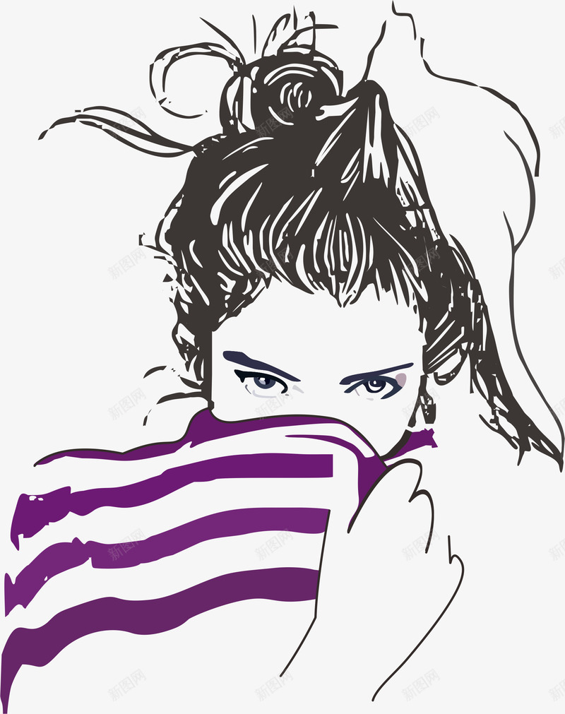 cdr女人物cdr免抠素材_新图网 https://ixintu.com 化妆店素材 卡通画 女人 酷