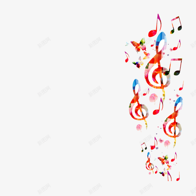 彩色音符png免抠素材_新图网 https://ixintu.com 彩色 手绘 漂浮 素材 音符
