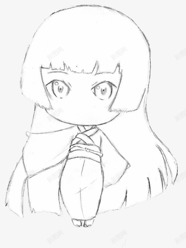 穿着和服女孩的简笔画png免抠素材_新图网 https://ixintu.com 卡通 和服 和服女 大方 微笑 手绘 服装 民族 美丽