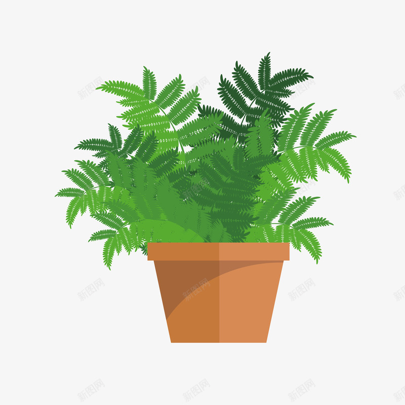 小清新绿色盆栽植物png免抠素材_新图网 https://ixintu.com 叶子 叶片 图案 小清新 树木 植物 盆栽 简约 绿色 花盆 装饰