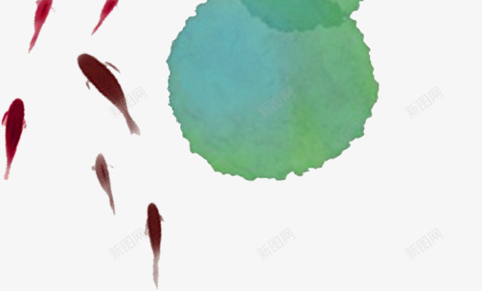中国风水墨荷叶鲤鱼png免抠素材_新图网 https://ixintu.com 古典画作 小鱼 水墨鲤鱼 荷叶 荷塘 装饰图案