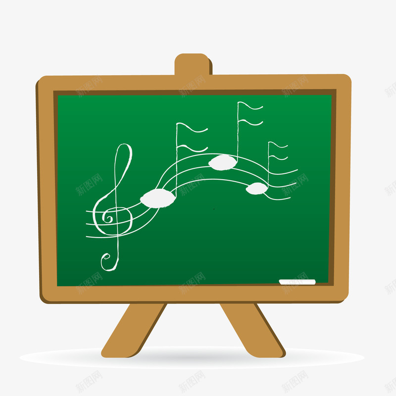 卡通黑板上的音符矢量图ai免抠素材_新图网 https://ixintu.com 卡通 开学啦 教师节 矢量图 音乐课 音乐课堂 音符设计 黑板