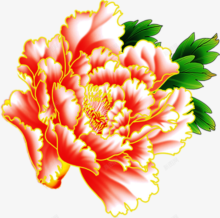 富贵花主题元旦png免抠素材_新图网 https://ixintu.com 主题 元旦 富贵 素材