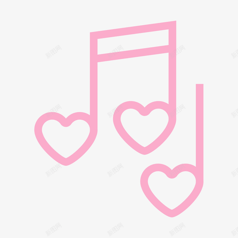 粉色音符png免抠素材_新图网 https://ixintu.com 图示 图识 插图 粉色音符 音乐符号 音符
