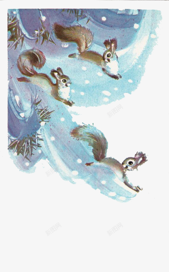 雪地里奔跑的松鼠png免抠素材_新图网 https://ixintu.com 奔跑 插画 松鼠 雪地