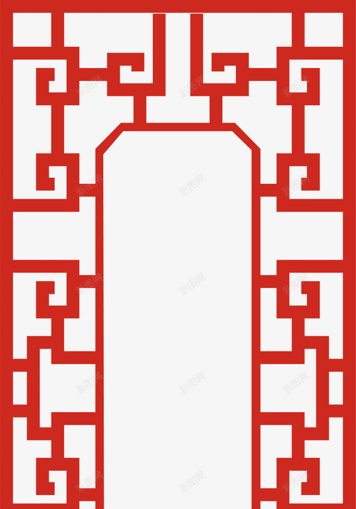 中式窗花png免抠素材_新图网 https://ixintu.com 中国风 剪纸风 窗花 红色