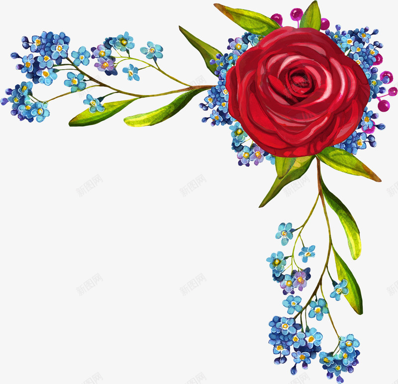 手绘植物花卉花边png免抠素材_新图网 https://ixintu.com 包装设计 小清新包装 海报设计 花朵装饰 花草设计 角边设计 贺卡设计