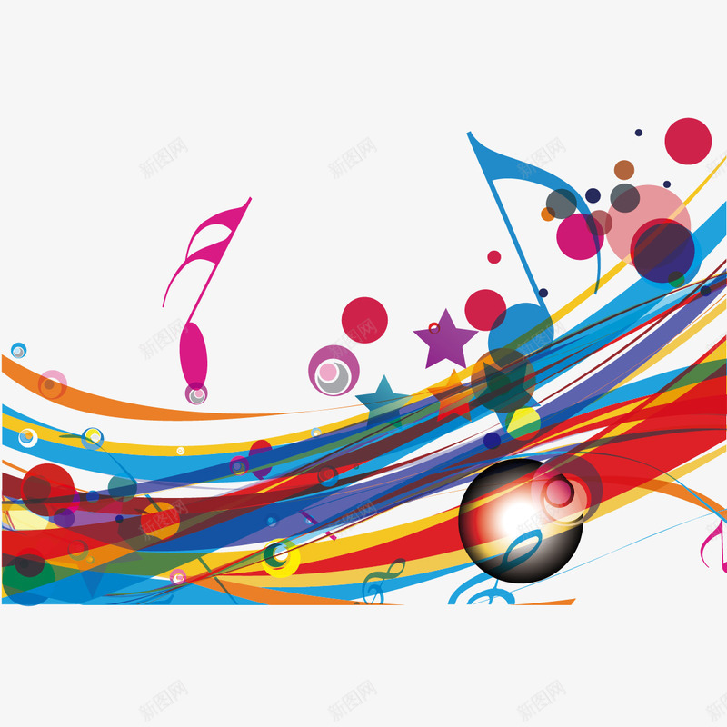 音符和曲线矢量图ai免抠素材_新图网 https://ixintu.com 曲线 矢量图 矢量音符 音乐 音效曲线