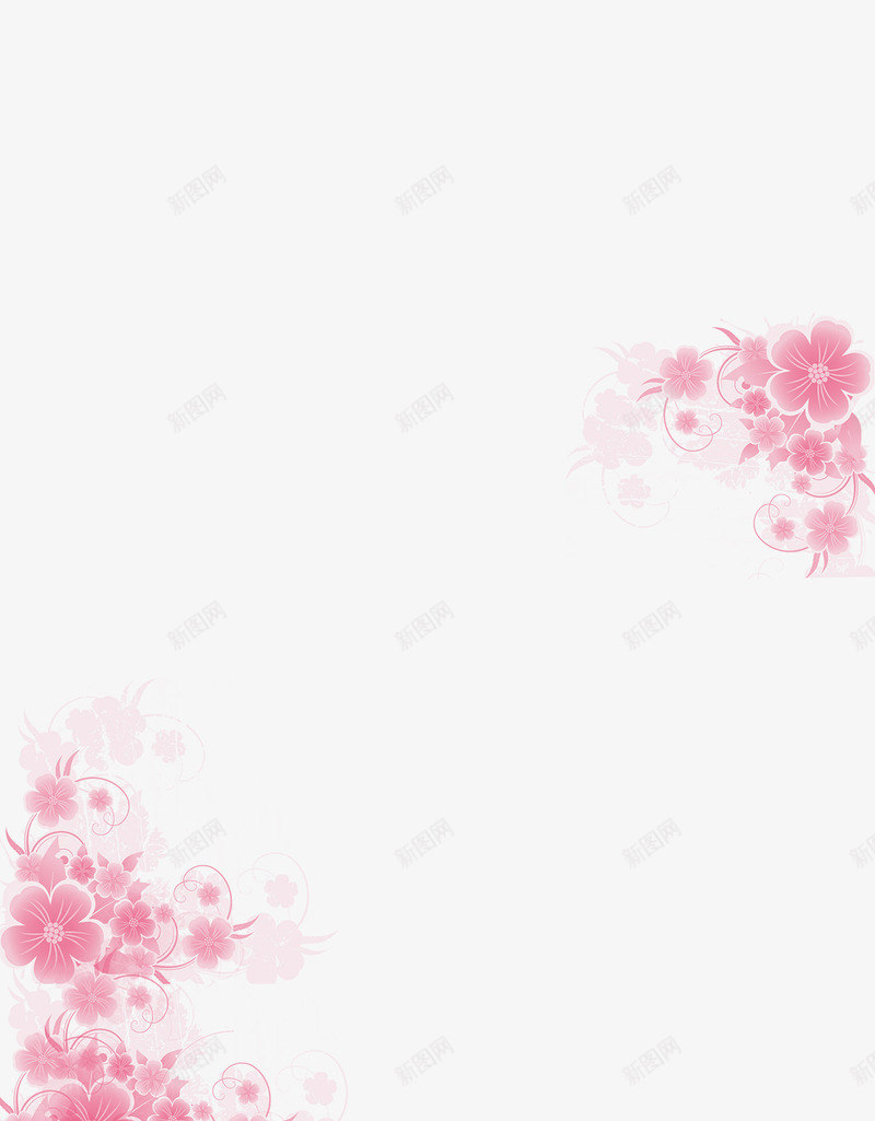 粉红花朵背景装饰效果png免抠素材_新图网 https://ixintu.com 感恩节 梅花 粉红 背景装饰 花纹 花藤