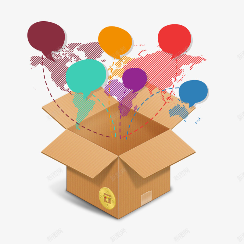 快递物流纸箱png免抠素材_新图网 https://ixintu.com 地图 快递 物流 纸箱