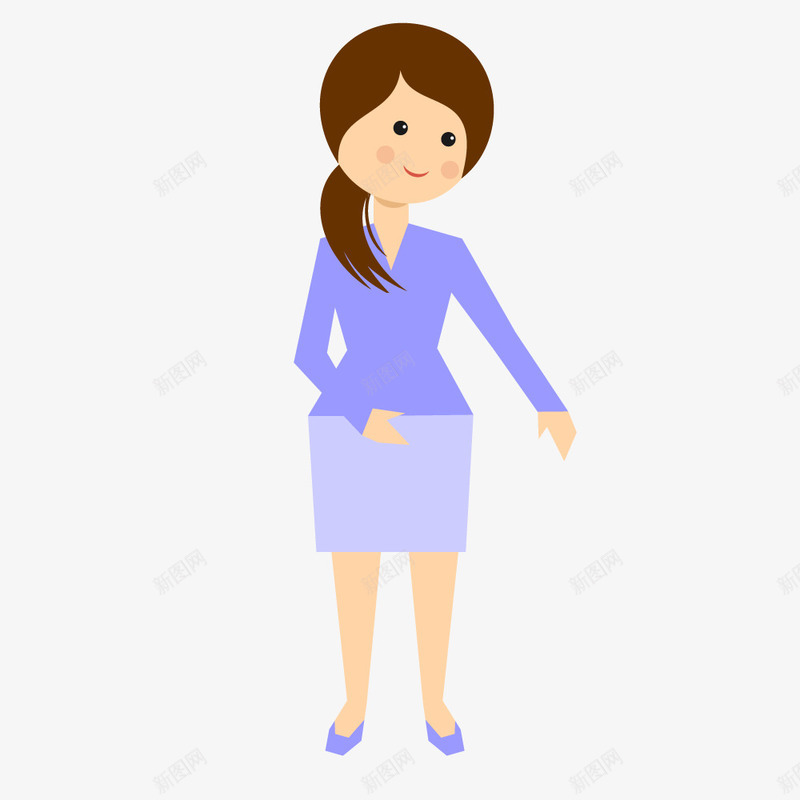 女职员扁平人物插图矢量图ai免抠素材_新图网 https://ixintu.com 休闲 员工 女士 女职员 扁平化 站姿 简约 职员 职工 衬衫 雪青色 矢量图