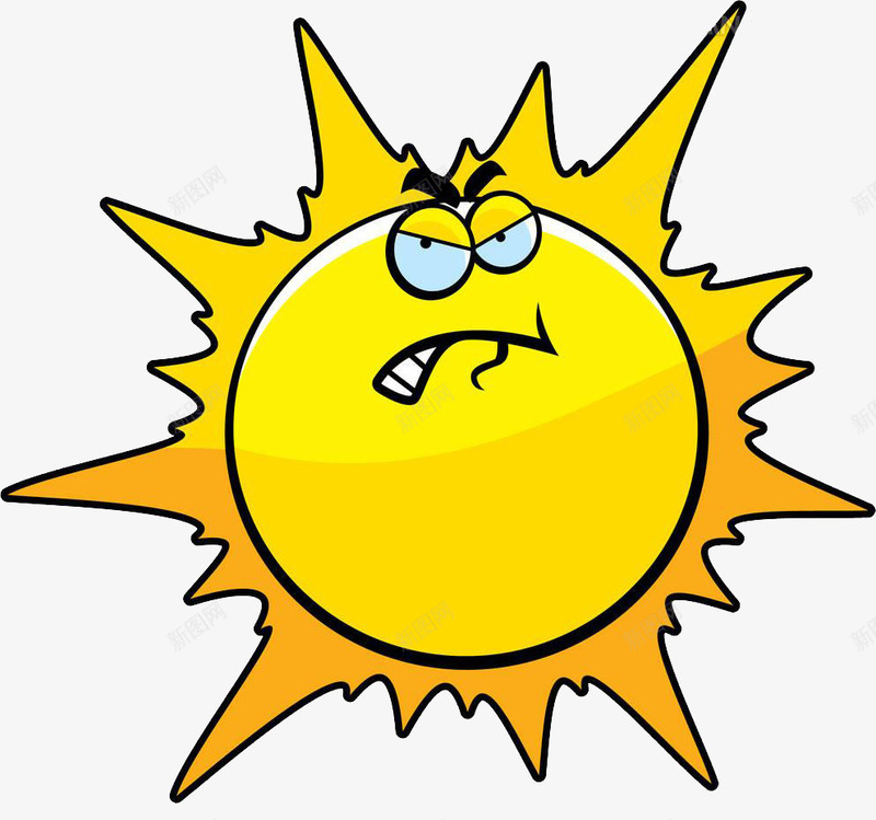 卡通太阳撇嘴表情png免抠素材_新图网 https://ixintu.com 卡通太阳 卡通表情 太阳 撇嘴 表情