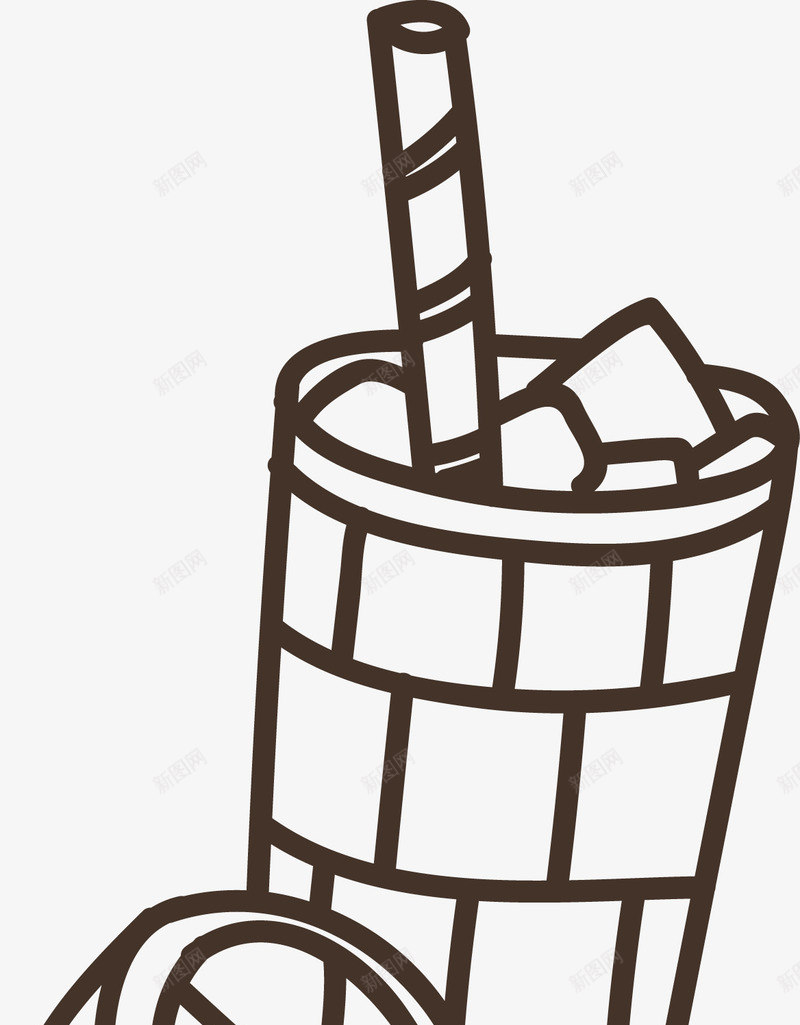 手绘饮品果汁线稿png免抠素材_新图网 https://ixintu.com 奶茶 手绘线稿 果汁 饮品