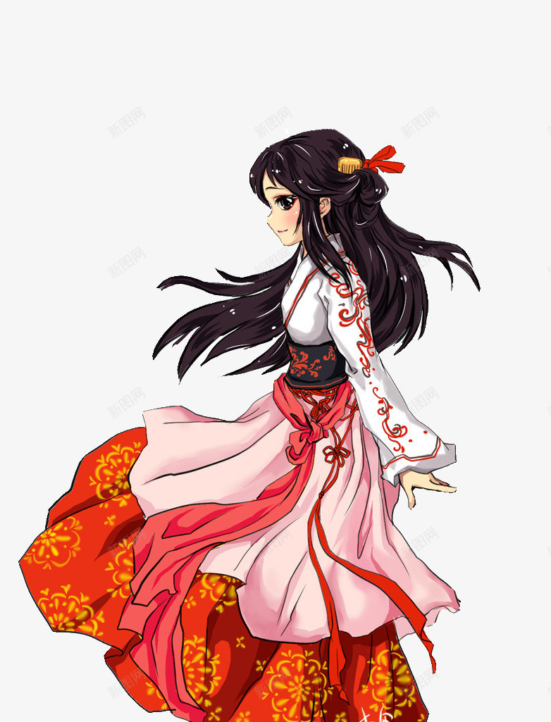 穿汉服的女孩png免抠素材_新图网 https://ixintu.com 中国风 女孩 汉服