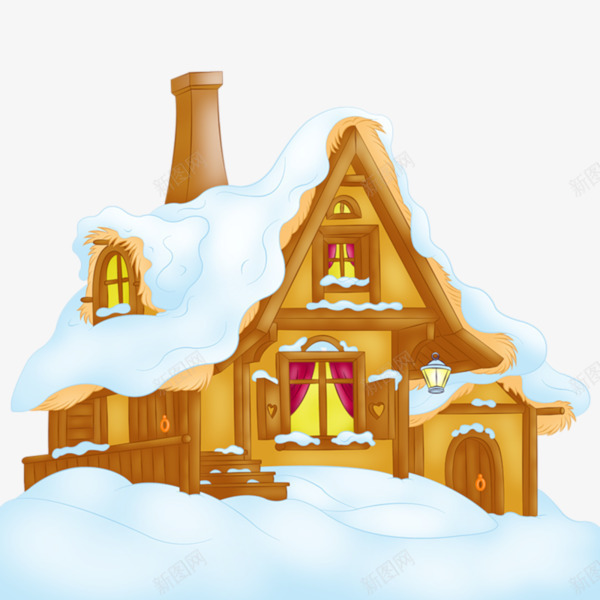 雪中的城堡png免抠素材_新图网 https://ixintu.com 下雪 卡通 城堡 童话