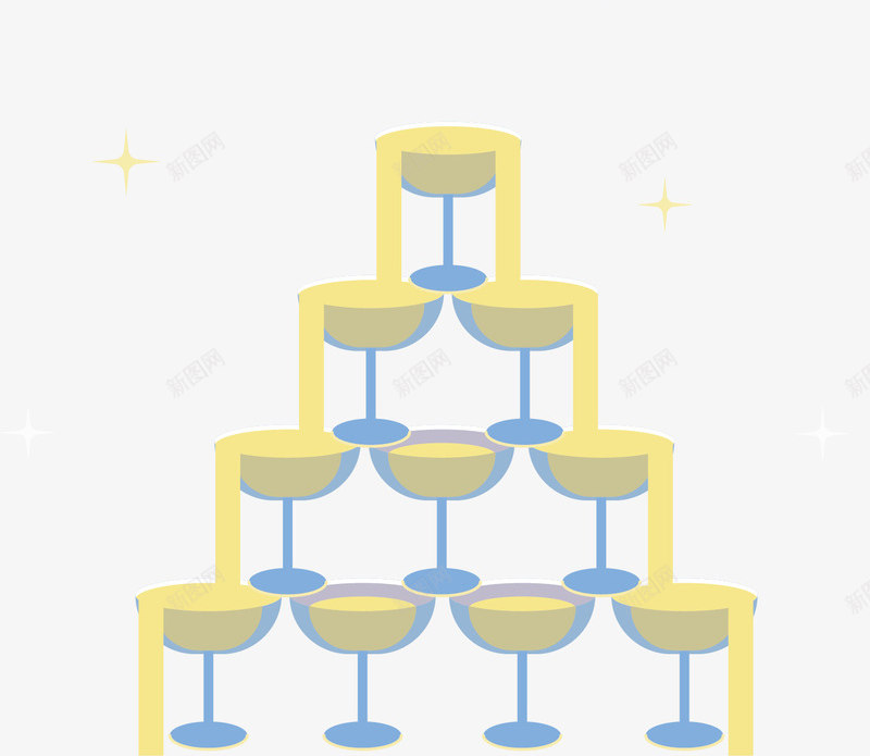 新年酒杯堆竖副矢量图ai免抠素材_新图网 https://ixintu.com 新年竖副 派对竖副 矢量png 酒杯 酒杯堆 香槟塔 矢量图