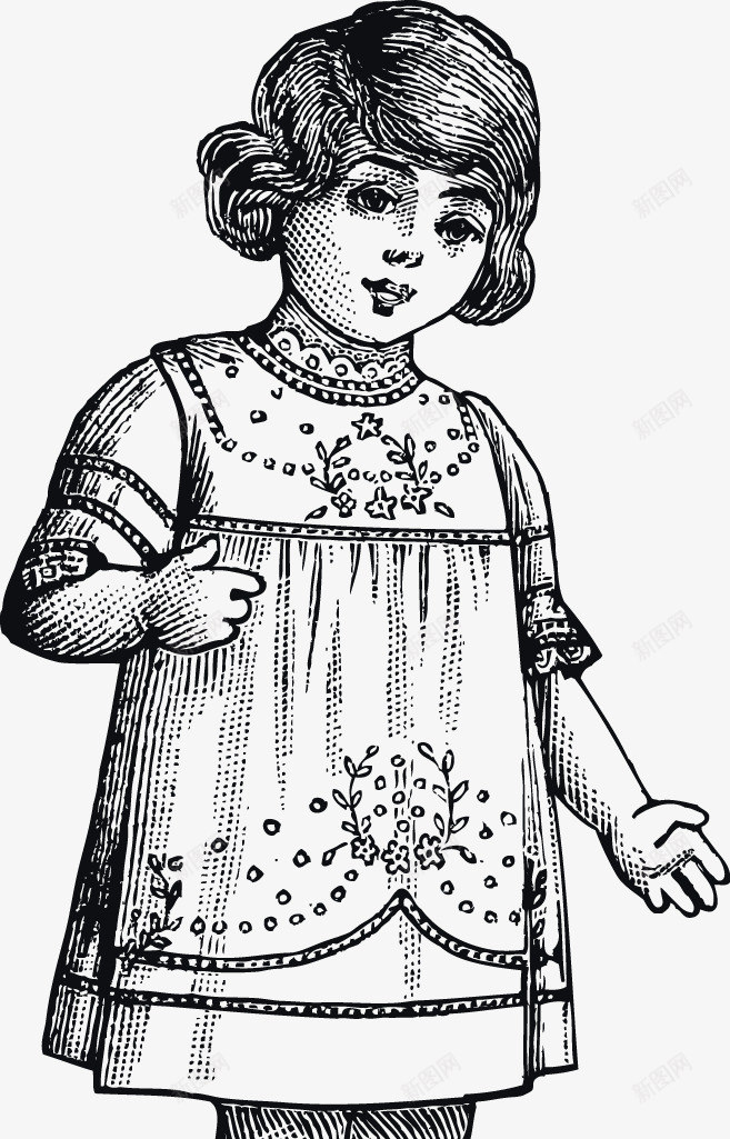 装饰欧洲中世纪可爱女孩矢量图ai免抠素材_新图网 https://ixintu.com 女孩 欧洲 装饰 矢量图