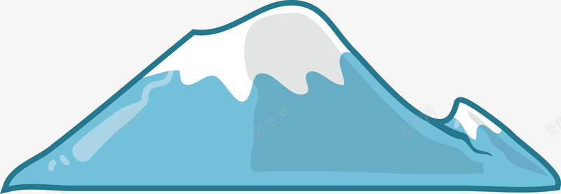卡通蓝色雪山顶图标png_新图网 https://ixintu.com 卡通悬浮山体 卡通高山 图标 山体 山顶 景观 雪山顶 高山