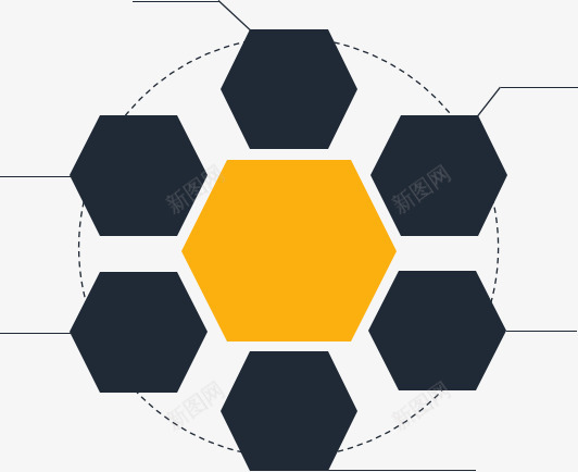 蜂窝图表png免抠素材_新图网 https://ixintu.com PPT 图表 解释图 说明