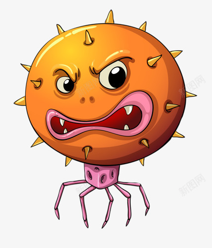 细菌png免抠素材_新图网 https://ixintu.com 卡通细菌 微生物 怪物 病毒