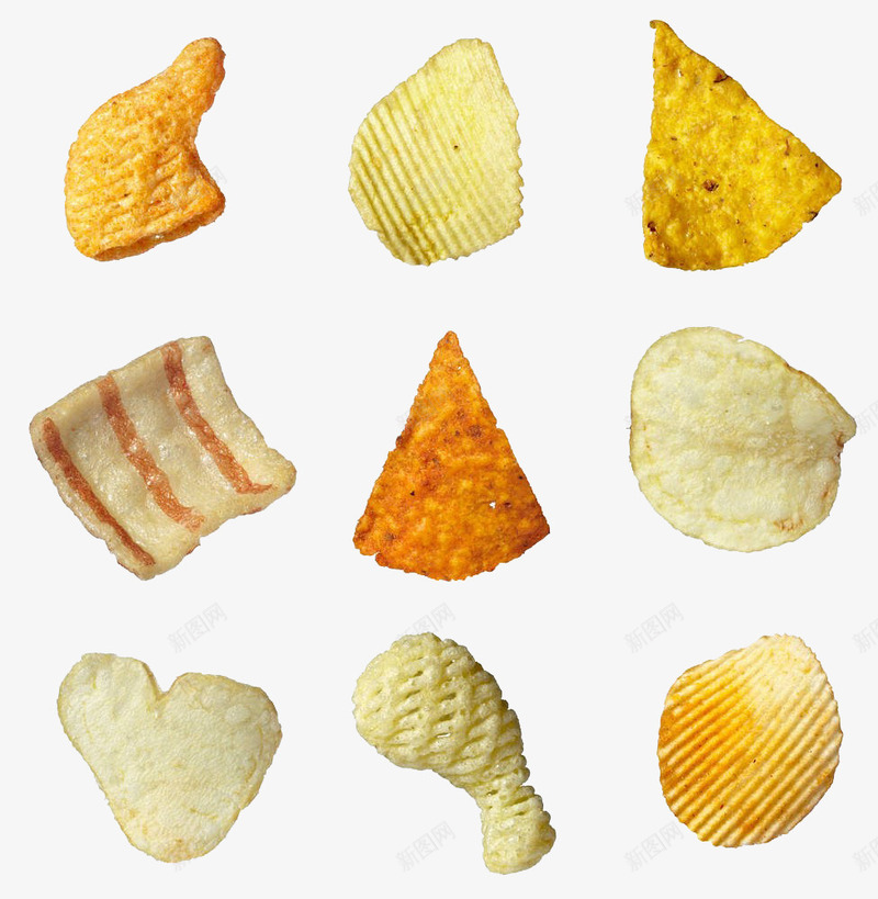 9个薯片png免抠素材_新图网 https://ixintu.com 吃的 土豆 垃圾食品 油炸 脆脆的 薯条 薯片 薯饼 零食 食品 马铃薯