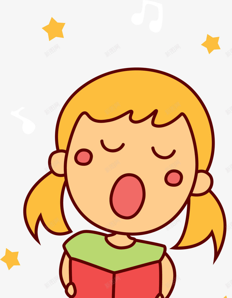 金发美丽唱歌女孩png免抠素材_新图网 https://ixintu.com 321 世界儿歌日 儿童节 唱歌女孩 女高音 歌唱 歌曲 音符