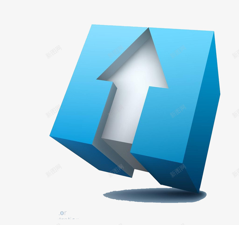 3D方块psd免抠素材_新图网 https://ixintu.com 3D 方块 箭头 蓝色科技