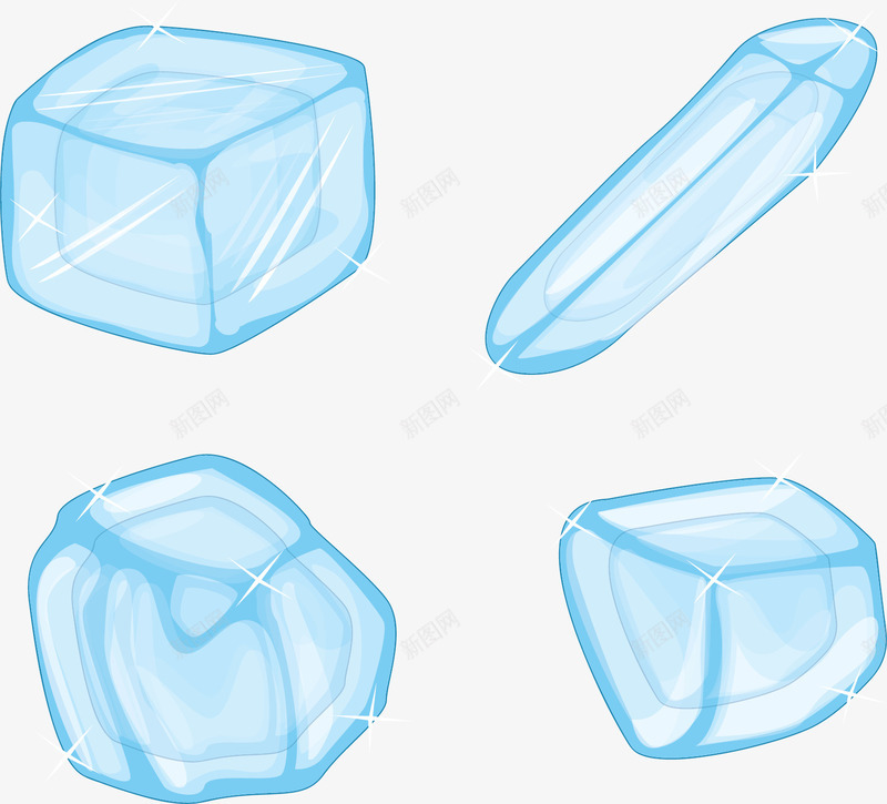 蓝色夏季卡通冰块矢量图ai免抠素材_新图网 https://ixintu.com 冰块 冰爽冰块 冰爽节 夏季 夏季冰块 矢量png 矢量图 蓝色冰块