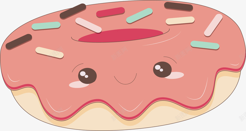 粉红色笑脸甜甜圈png免抠素材_新图网 https://ixintu.com 烘焙 甜品店 甜甜圈 矢量png 粉红色 粉色甜甜圈